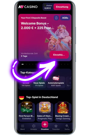 Klicken Sie auf den Bonus, um ihn zu aktivieren.